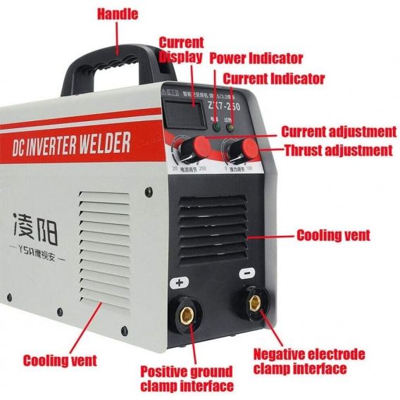 Elektrodenschweißgerät IGBT Inverter Schweißgerät MMA/ARC Schweißmaschine mit Zubehör 20A-250A 220V