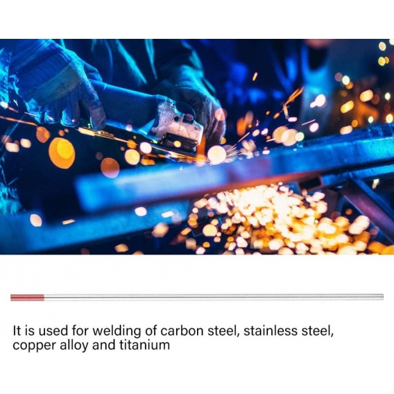 AcserGery Wolfram-Schweißelektrode Thorium-Wolfram-Elektrode 2% Thorium. für Schweißmaschine WT20. Rot (2,4 mm * 175 mm)