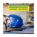 Kinzo Schleifer - 230V - Handfläche - Blau - Polieren - Holzbearbeitung - Dreikantschleifer