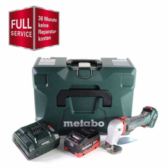 GRATIS 3 Jahre Full Service Rundum Schutz Metabo SCV 18 LTX BL 1.6 Akku Blechschere 18 V Brushless + 1x LiHD Akku 5,5 Ah + Ladeg