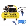 Aktionsset WELDINGER Flüster Kompressor FK 40 compact + Druckluftset 6-teilig