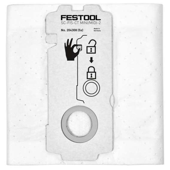 Festool SELFCLEAN Filtersack SC-FIS-CT MINI/MIDI-2/10 ( 204308 ) für CT MINI und CT MIDI ab Baujahr 2019 10 Stück