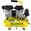 WELDINGER FK 65 turbo Flüsterkompressor 1100 W 105 l Luftabgabe innenbeschichteter Tank 9 bar max