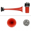 ECD Germany Fanfare 5 Klang Hupe Drucklufthorn Druck Horn Lufthorn 12V 125 dB - mit Kompressor - Jazz Melodie - Rot - f?r Auto L