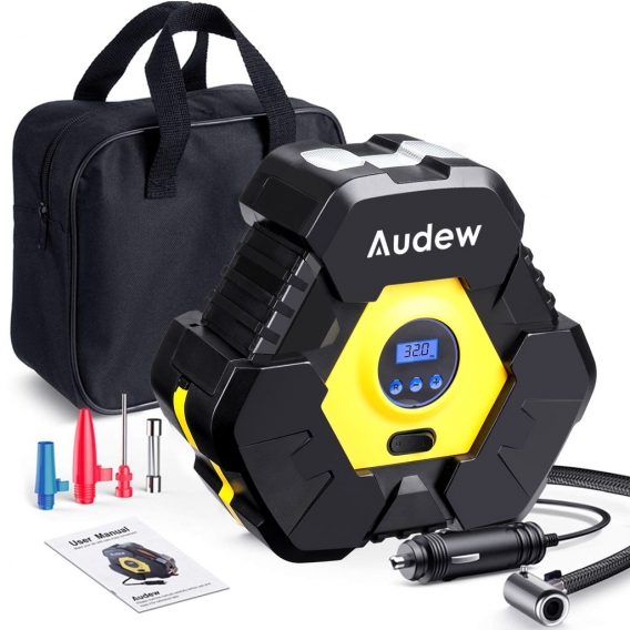 Audew Digital Auto Reifenfüller Luftkompressor Elektrische Pumpe 12V tragbar