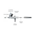 KKmoon Mehrzweck Dual Action Airbrush Mini Luftkompressor Set Schwerkraft Feed Air Brush Kit fuer Kunst Malerei Tattoo Manikuere