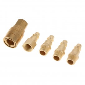 More about 5 tlg. 1/4\'\' NPT Druckluftkupplung Set Schnellkupplung Schlauchanschluss Stecknippel für Kompressor, Rostfrei