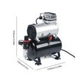 Kolbenkompressor Doppelpistole Airbrush Luftpumpe Kompressor Sprühgerät Lackfarbe 220-240V /50Hz mit 3L Manometer, Start-Stop Au