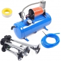 Luftkompressor Kompressor Druckluftpumpe 6L 150 PSI mit Luftspeichertank 4 Rohr Horn Kit Für Autoreifen, Automotoren, Fahrräder