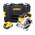 DeWalt DCS 391 NT Akku Handkreissäge 18 V 165 mm + 1x Akku 5,0 Ah + TSTAK - ohne Ladegerät