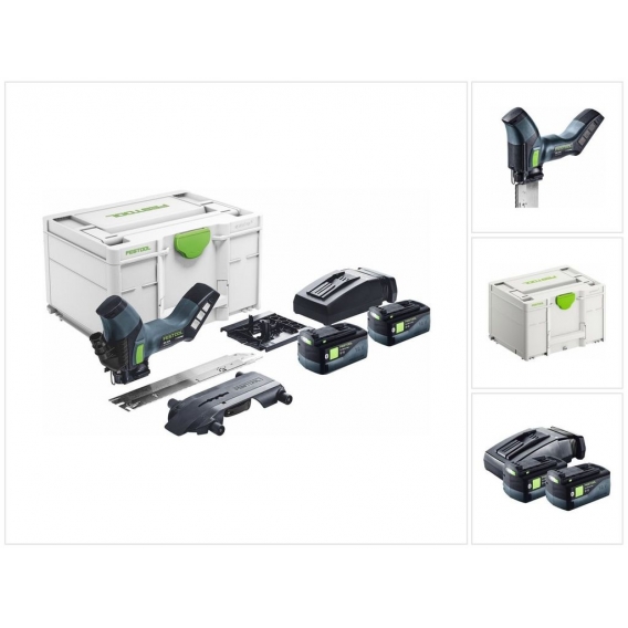 Festool ISC 240 EB-Basic Akku Dämmstoffsäge 18 V 240 mm + 2x Akku 5,2 Ah + Ladegerät + Systainer