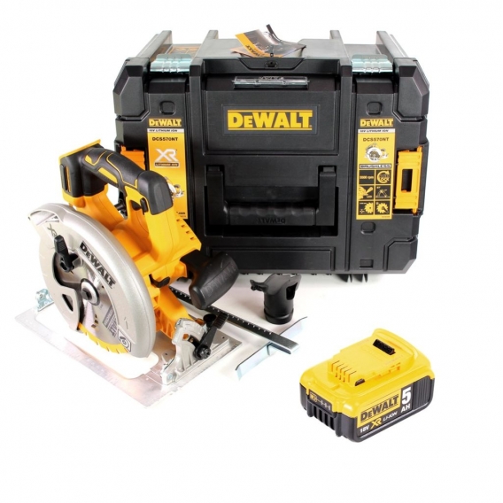 Dewalt DCS 570 NT Akku Handkreissäge 18V 64mm Brushless + 1x Akku 5,0Ah + TSTAK - ohne Ladegerät