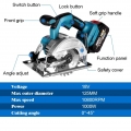 5 Zoll 125mm 1000W Bürstenlos Elektrokreissäge Akku Handkreissägen mit Sägeblätter und 2 Batterien