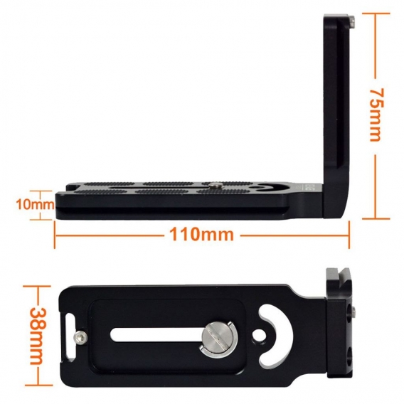 MENGS MPU-100 L Bracket Schnellwechselplatte Aluminium Legierung für DSLR Kamera Kompatibel mit Arca-Swiss Standard