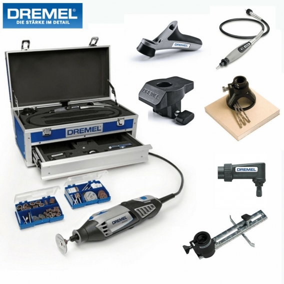 DREMEL Multitool 4000 PLATIN EDITION - inklusive Biegsame Welle, Präzisionshandgriff, Modellierungstisch, Winkelvorsatz, Kreis- 