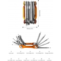 AcserGery 11-in-1-Fahrradwerkzeug, Multifunktions-Fahrradwerkzeug, zusammenklappbares Multitool, kompatibel mit Fahrrädern/MTB-M