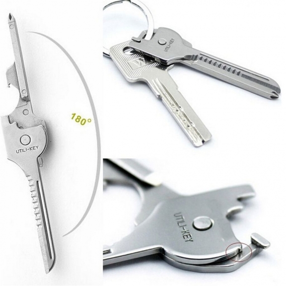 AcserGery Utili Key Multi Tool Mehrzweckmesser Flaschenöffner Tasche Keytool Utility EDC Gear Schlüsselanhänger Multitool Multif