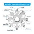 AcserGery Schneeflocken Multitool,18-in-1 Edelstahl Schneeflocke,Schneeflocken-Multi-Werkzeug,18-in-1 Schlüsselanhänger Flaschen