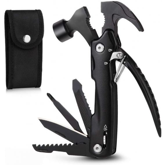 Multifunktionshammer,12 in 1 Multitool Hammer,Faltbares Multifunktionswerkzeuge Mit FlaschenöFfner schraubendreher Geschenke für