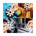 Pyzl Snowflake Tool 18-in-1-Edelstahl-Multitool, Snowflake-Multitool, Multifunktions-Schneeflocke-Schraubendreher für Camping-Ab