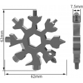 Schneeflocke Multi-Tool, 18-in-1 Tragbares Edelstahl-Multifunktionswerkzeug Portable Schlüsselbund Schraubendreher Flaschenöffne