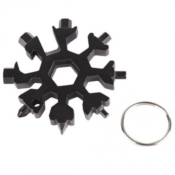 Schneeflocke Multi-Tool, 18-in-1 Tragbares Edelstahl-Multifunktionswerkzeug Portable Schlüsselbund Schraubendreher Flaschenöffne