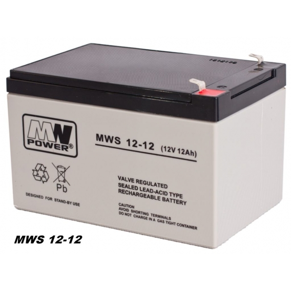 MW-Power AGM GEL Batterie MWS-12-12 VRLA 12V 12Ah (C20) baugleich 9Ah 10Ah 15Ah