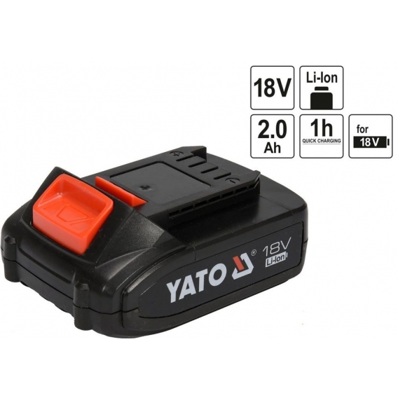 Yato Ersatz Akku LI-ION 18V 2,0/4,0mAh LED-Anzeige Auswahl, Leistung:2.0 Ah