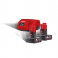 Milwaukee Akku-Starterset M12 NRG-602 12V 6.0Ah, 2 Akkus, Batterie, Ladegerät, Charger, Ladestation