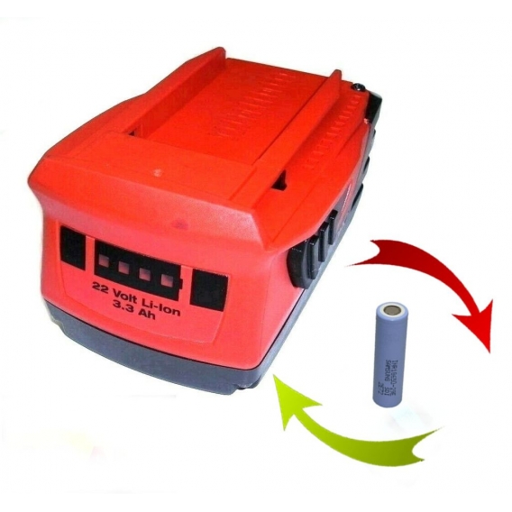 Reparatur Zellentausch Original Hilti Akku  B 22 5,2Ah  Li  22 V 21,6 V  (18+)  5200 mAh