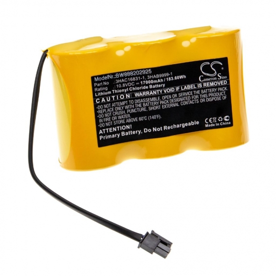 vhbw Batterie Ersatz für  3HAC13150-1, 3HAC16831-1, 3HAC 16831-1, 41A030BJ0001 für Industrieroboter (17000mAh, 10,8V, Li-SOCl2)