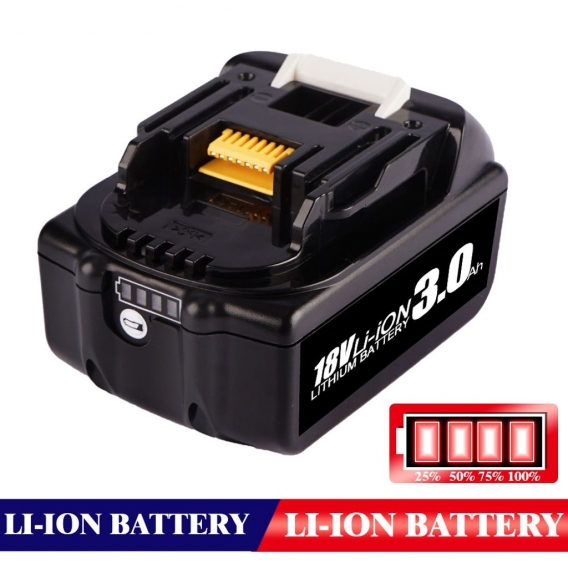 3.0Ah 3000mAh Lithium-Ionen-Akku mit Led Anzeige, Ersatzbatterie für Makita 18V Akku BL1840 BL1850 BL1830 BL1860B LXT 400