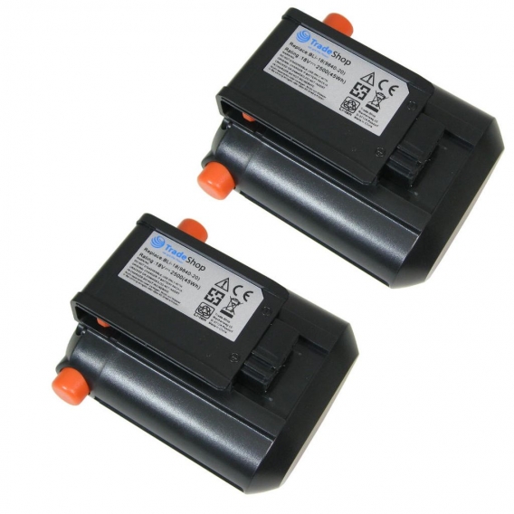 2x Trade-Shop Li-Ion Akku 18V / 2500mAh für Gardena 881 9824 9839 ersetzt 09839-20, 9839-20, 08833-20, 967102001, 9840-20, 5ICR1