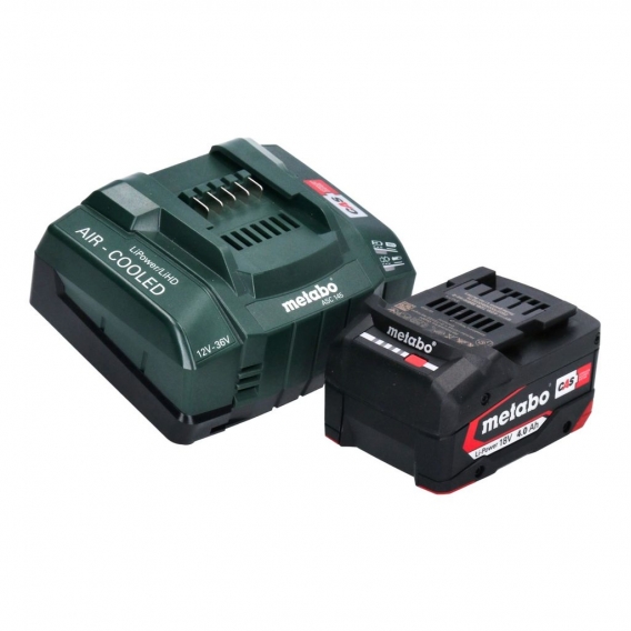 Metabo Basis Set 1x Li-Power Akkupack 18 V 4,0 Ah CAS Li-Ion Akku ( 625027000 ) + ASC 145 Schnell Ladegerät ( ‭627378000‬ )