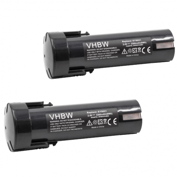 vhbw 2x Akku kompatibel mit  SDF-AK210 Elektrowerkzeug (3300mAh NiMH 2,4V)