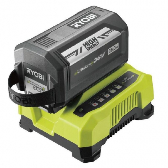 RYOBI 36V LithiumPlus 6,0 Ah Batterie - 1 Schnellladegerät RY36BC60A-160