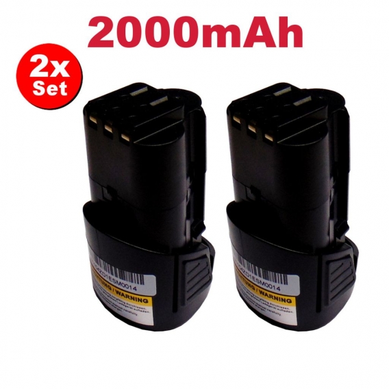 2x Hochleistungs Li-Ion Akku 10,8V / 2000mAh / 22Wh für Kress 108 ALS 2.0 Set L 12150301, 2-Gang Akku-Bohrschrauber