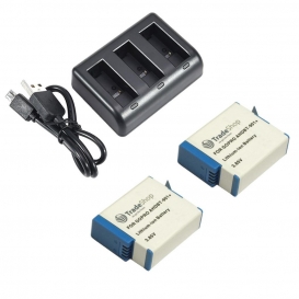 More about Set-Angebot: 3-fach Ladegerät für  Hero 9 Hero 10 + 2x  Li-Ion Akku (3,85V / 1730mAh) ersetzt AHDBT-901 ADBAT-001