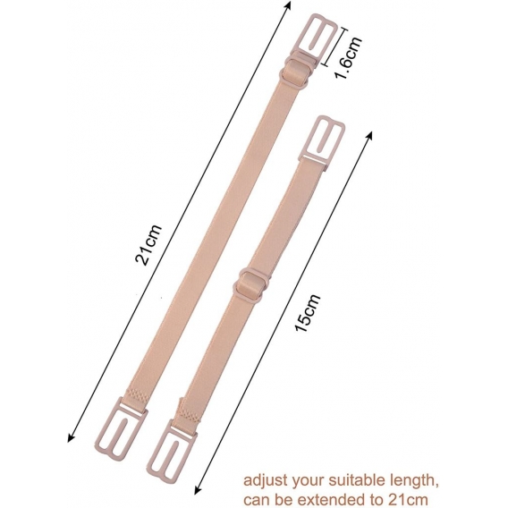 Pyzl 6 Stück Antirutsch BH Trägerhalter Elastische Verstellbare BH Träger Halter mit 9 Stück BH Klammer