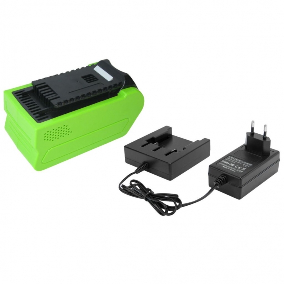 Trade-Shop Set: Li-Ion Akku 40V 4000mAh + Ladegerät für Cramer Heckenschere 40HD61, Teleskop-Heckenschere 40PHA, Allett Liberty 