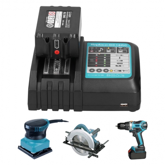 Ladegerät für Makita Akku 18V 4.0Ah Lithium Ion Industriezubehör DC18RC