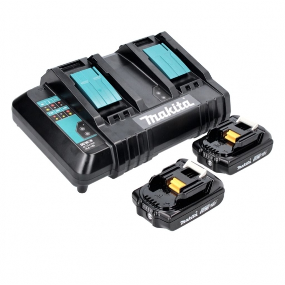 Makita Power Source Kit 18 V mit 2x BL 1820 B 2,0 Ah Akku ( 197254-9 ) + DC 18 SH Doppel Ladegerät ( 199687-4 )