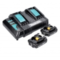 Makita Power Source Kit 18 V mit 2x BL 1820 B 2,0 Ah Akku ( 197254-9 ) + DC 18 SH Doppel Ladegerät ( 199687-4 )