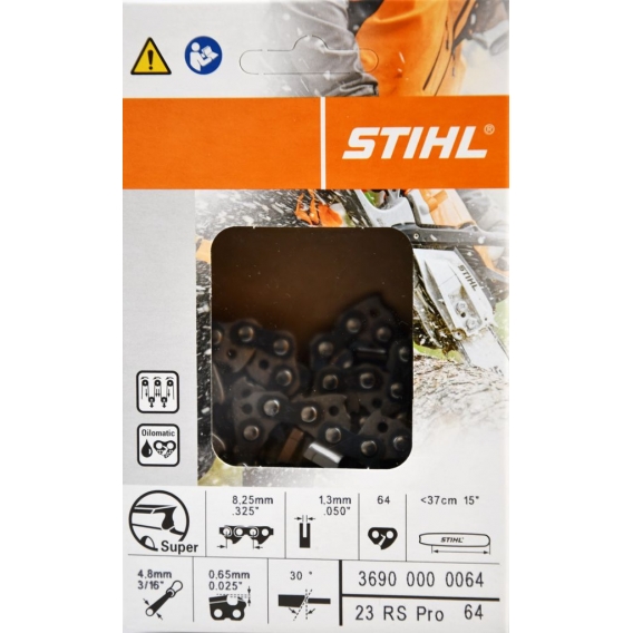 Stihl 36900000064 Sägekette 23 RS Pro .325 Zoll Super Pro 1,3 mm 64 TG 38 cm