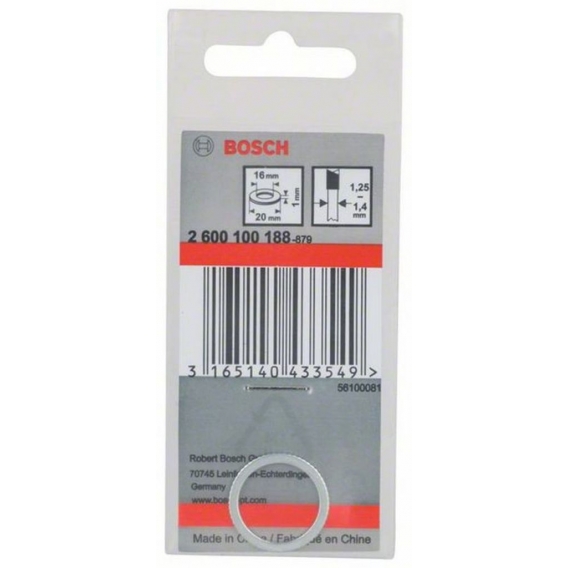 Bosch Reduzierring für Kreissägeblätter, 20 x 16 x 1 mm 2600100188