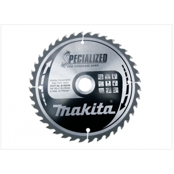 Makita spezialisiertes Säge Blatt B-09248 165 x 20 mm