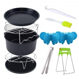 More about Set mit 10 Antihaft-Luftfritteusen-Zubehör, Air Fryer Ersatz-Stahl-Metallhalter für 3,7-5,8 Qt - 16cm Größe 16CM