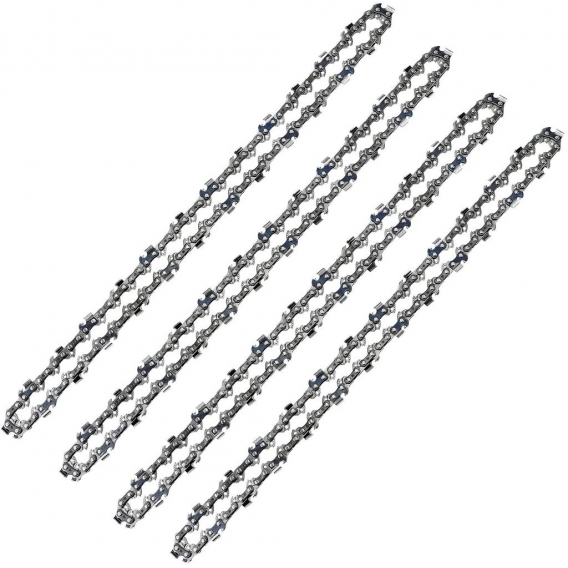 AcserGery Kettensägenkette 52 Glieder, 3/8" LP Teilung, 050" Stärke (1,3 mm) geringer Rückschlag, Satz mit 4 Kettensägenketten 5