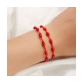 AcserGery 2 Packungen 7 Knoten rote Schnur Lucky Friendship gewebtes verstellbares Papierkartenarmband