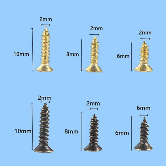 AcserGery Kombination von DIY Holzschrauben kleine Schraube drei Modelle zwei Farben insgesamt 6 * 200PCS